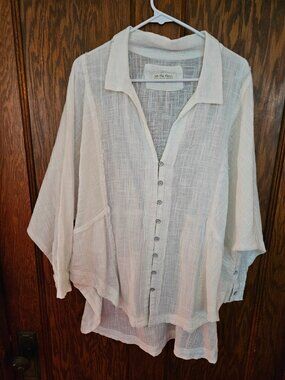 Free People We The Free One And Only Buttondown Blouse Cotton Top
